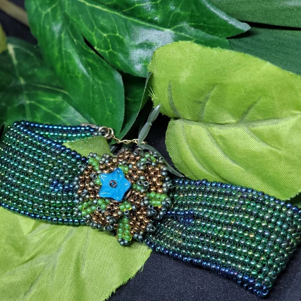 Sea Green Bead Weaved Bracelet